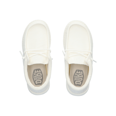 Wally Youth Slub Canvas Jongens Instappers White