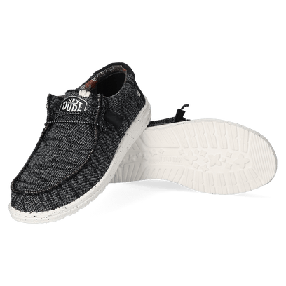 Wally Sox Stitch Heren Instappers Black White