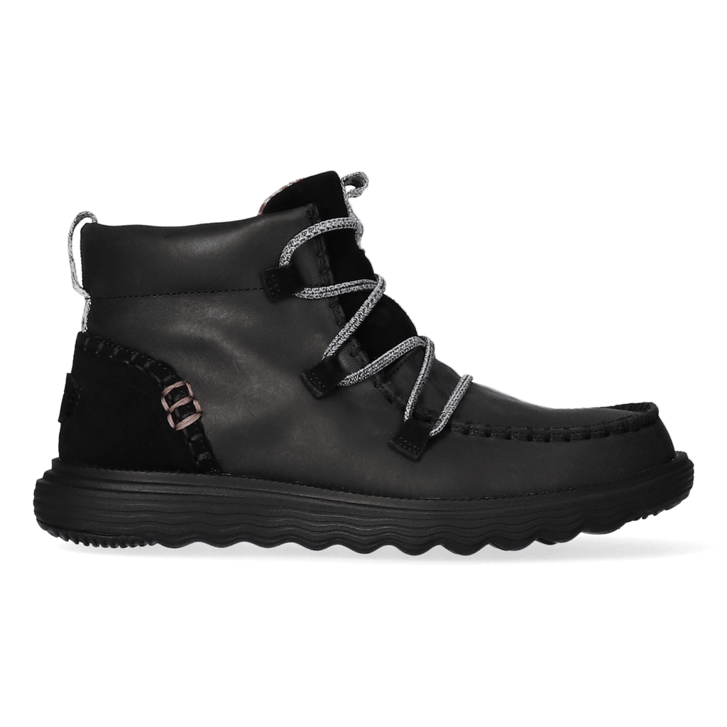 Reyes Leather Dames Boots Black/Black