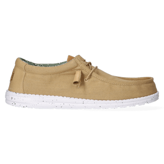 Wally Washed Canvas Heren Instapper Walnut