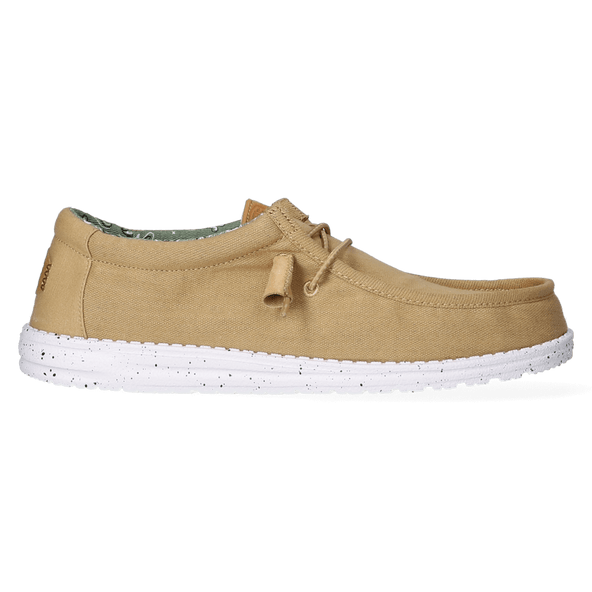 Wally Washed Canvas Heren Instapper Walnut