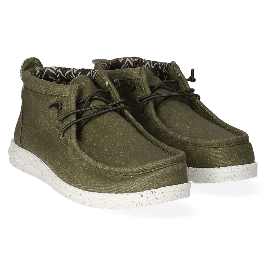 Wally Mid Canvas Heren Instappers Olive