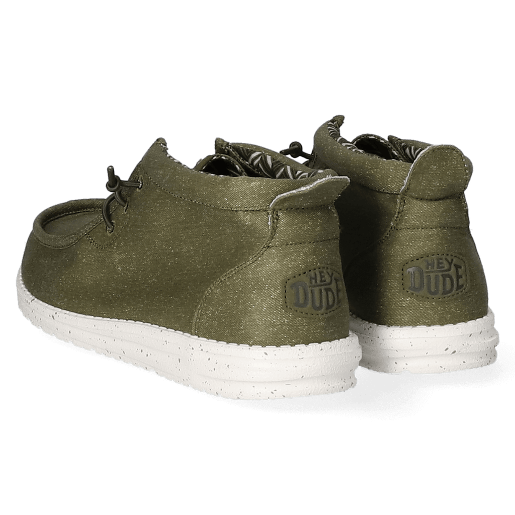 Wally Mid Canvas Heren Instappers Olive