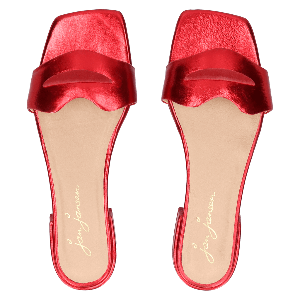 Cupido Dames Slippers Metallic Red
