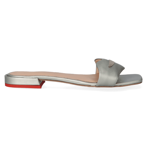 Cupido Dames Slippers Metallic Platino