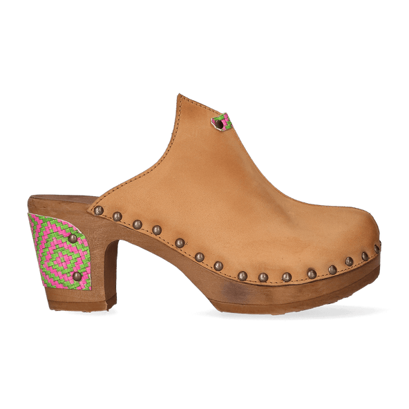 Woodpecker Dames Clogs Cuoio