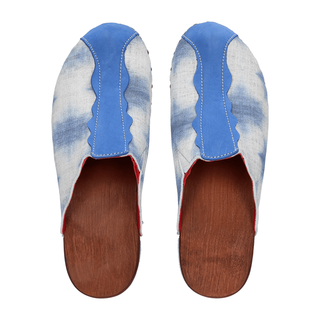 Wannabe Wood Dames Clogs Jeans Blue