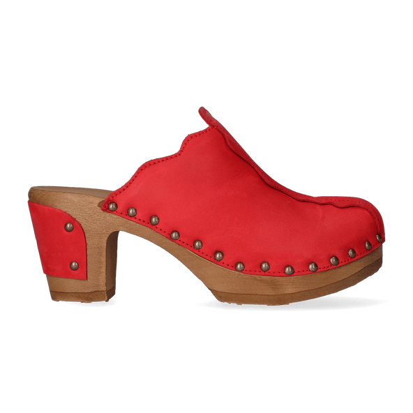 Knock On Wood Dames Clogs Red