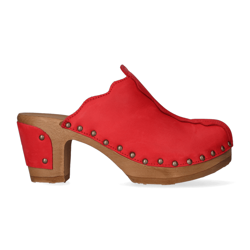 Knock On Wood Dames Clogs Red