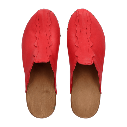 Knock On Wood Dames Clogs Red