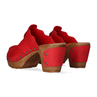 Knock On Wood Dames Clogs Red