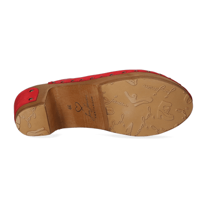 Knock On Wood Dames Clogs Red