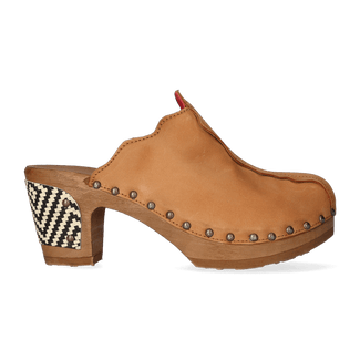 Knock On Wood Dames Clogs Cuoio