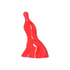 Vrouw In Balans Beeldje Rood