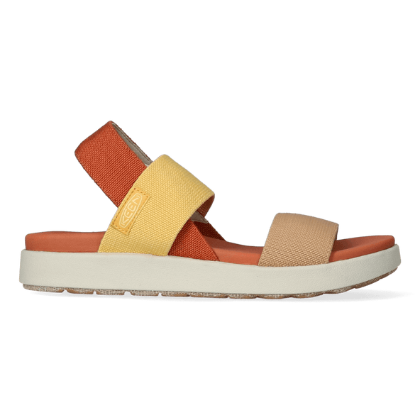 Elle Backstrap Dames Sandalen Fossil Orange/Silver Birch