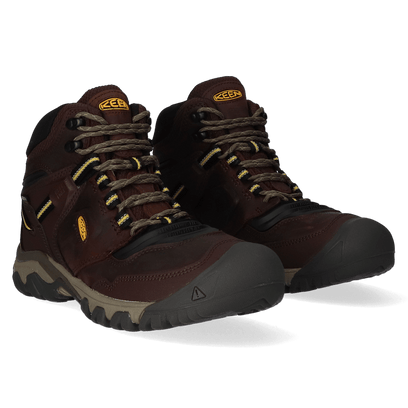 Ridge Flex Mid Heren Wandelschoenen Coffee Bean/Keen Yellow