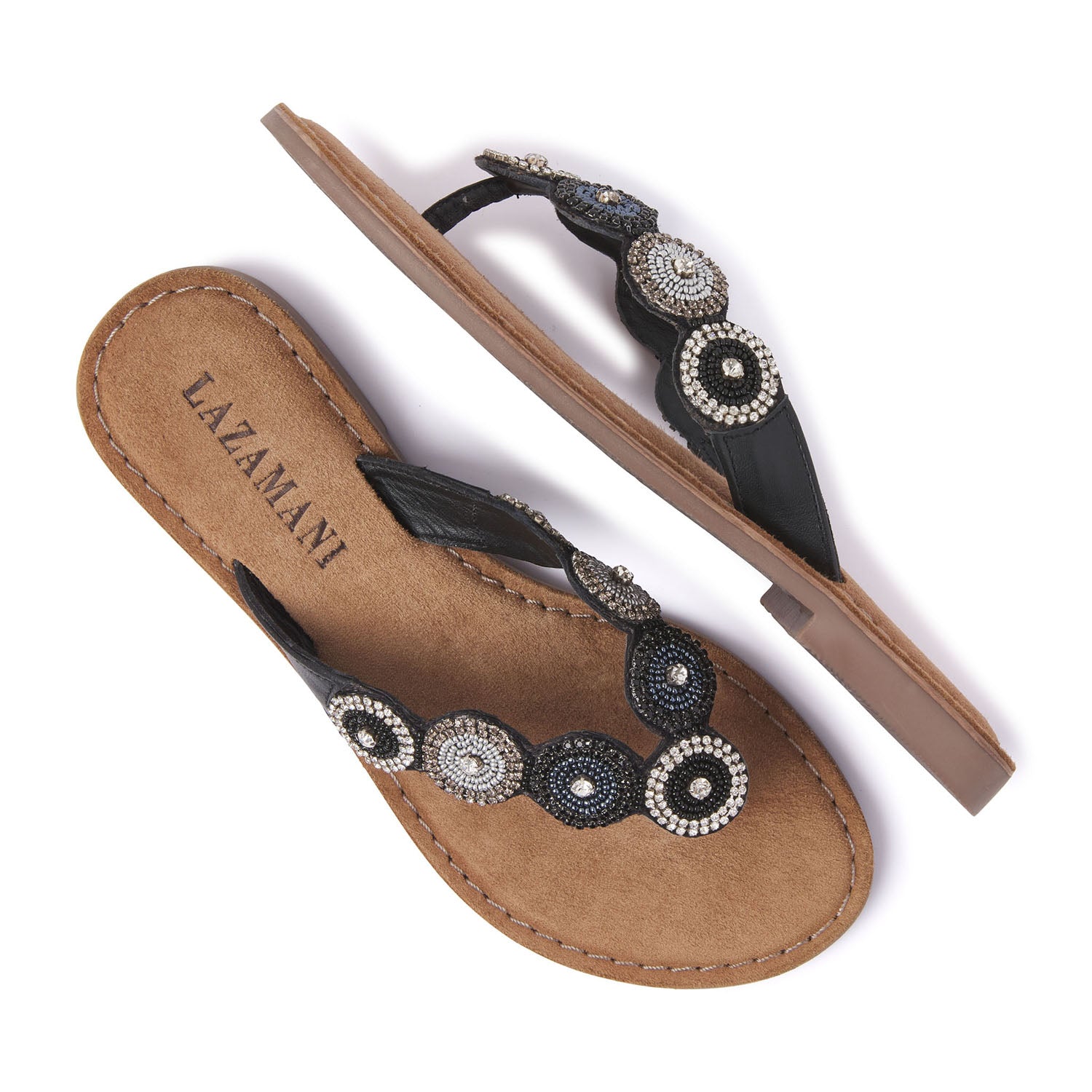 Luna Dames Slippers Zwart LA75451south Lazamani Bartogi