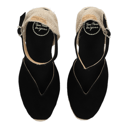 Mirta-A Suede Dames Espadrilles Negre