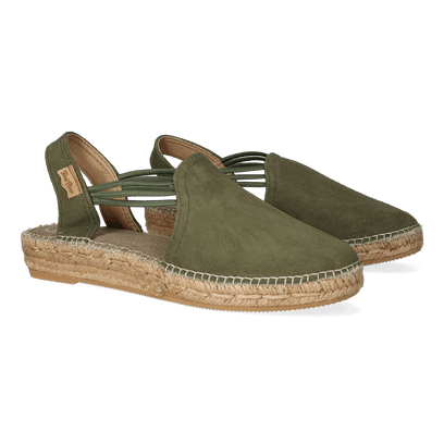 Nuria Suede Dames Espadrilles Caqui