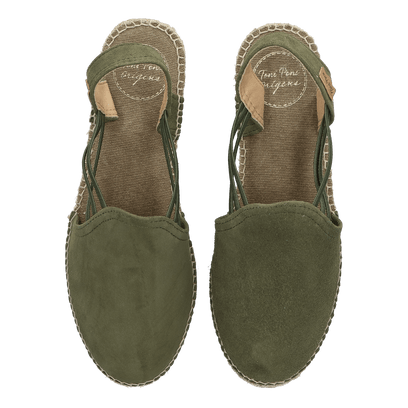 Nuria Suede Dames Espadrilles Caqui