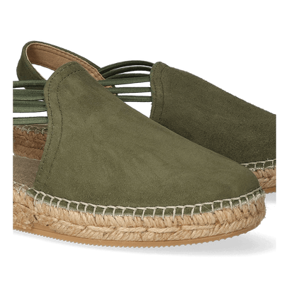 Nuria Suede Dames Espadrilles Caqui