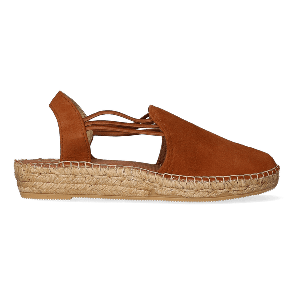 Nuria Suede Dames Espadrilles Cognac