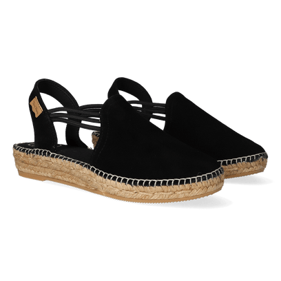 Nuria Suede Dames Espadrilles Negre