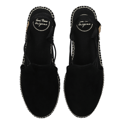 Nuria Suede Dames Espadrilles Negre