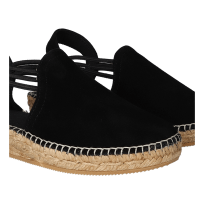 Nuria Suede Dames Espadrilles Negre