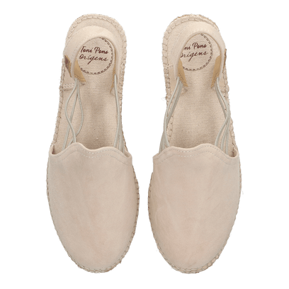 Nuria Suede Dames Espadrilles Pedra