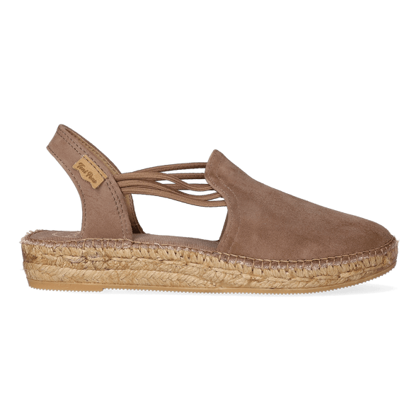 Nuria Suede Dames Espadrilles Taupe