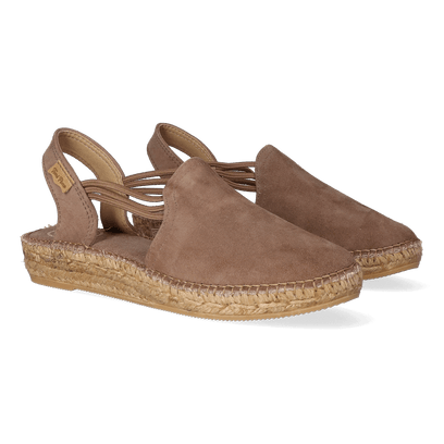 Nuria Suede Dames Espadrilles Taupe