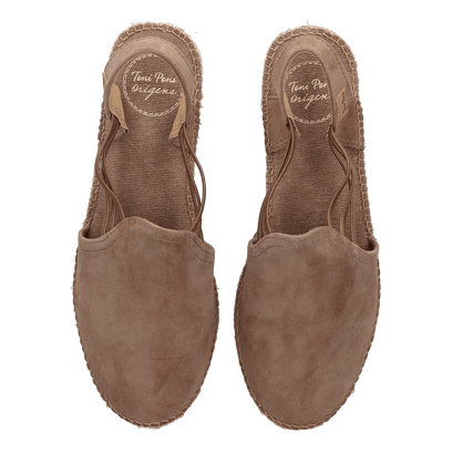 Nuria Suede Dames Espadrilles Taupe