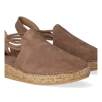 Nuria Suede Dames Espadrilles Taupe