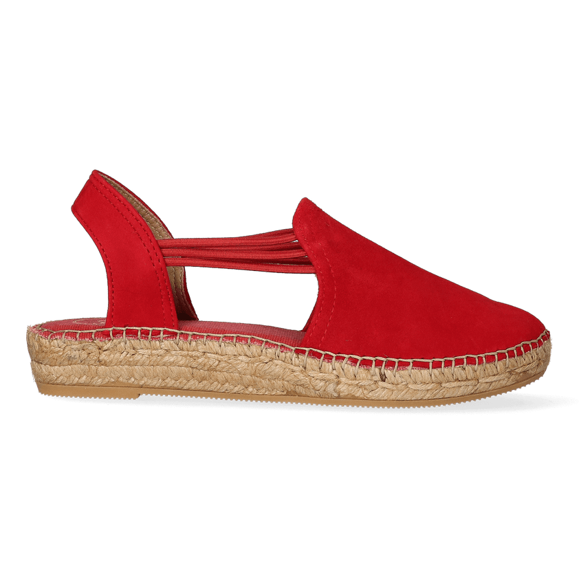 Nuria Suede Dames Espadrilles Vermell