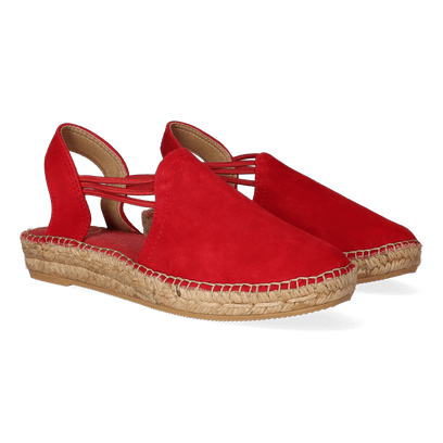 Nuria Suede Dames Espadrilles Vermell