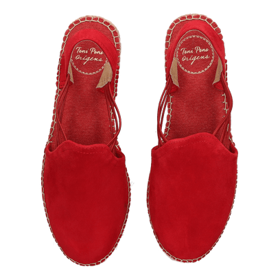 Nuria Suede Dames Espadrilles Vermell