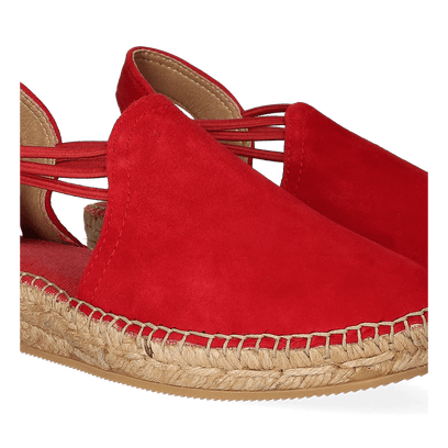 Nuria Suede Dames Espadrilles Vermell