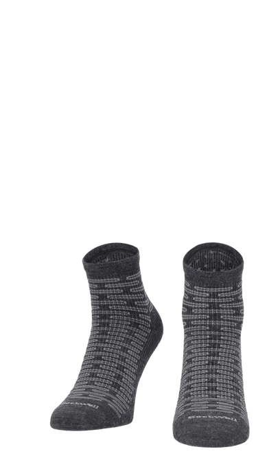 Plantar Ease Quarter Heren Hielspoor Sokken Klasse 2 Charcoal