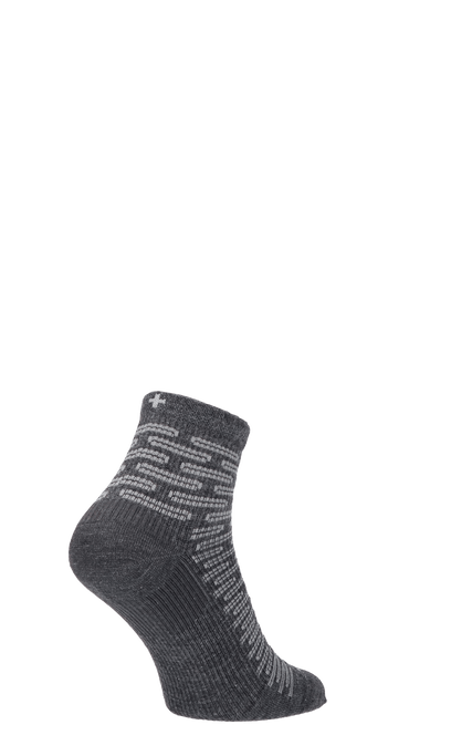 Plantar Ease Quarter Heren Hielspoor Sokken Klasse 2 Charcoal