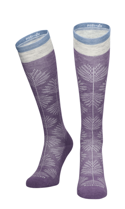 Full Floral Dames Compressiekousen Klasse 1 Plum