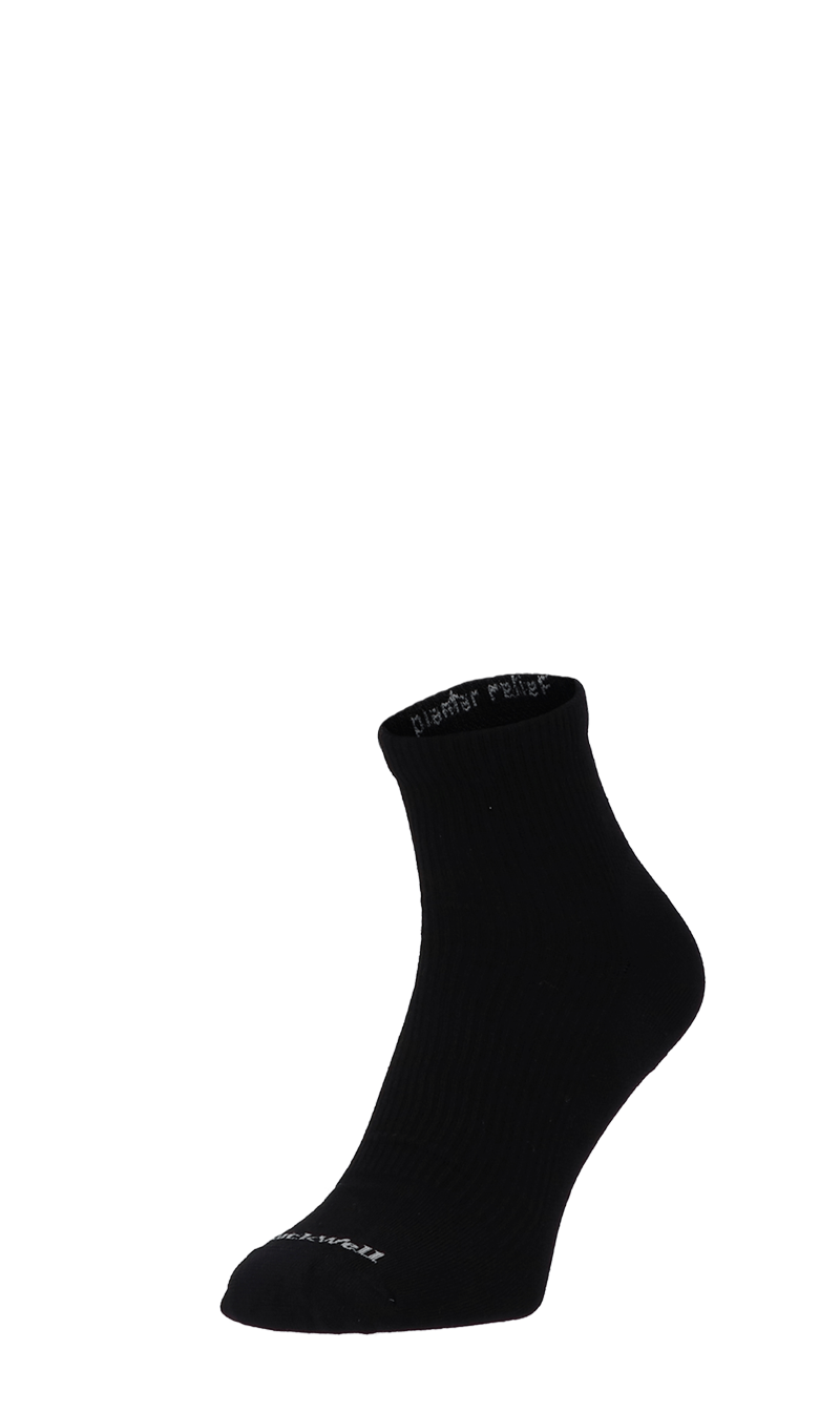 Plantar Relief Quarter Heren Hielspoor Sokken Klasse 2 Black Solid