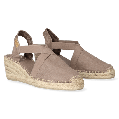 Ter Linnen Dames Espadrilles Taupe