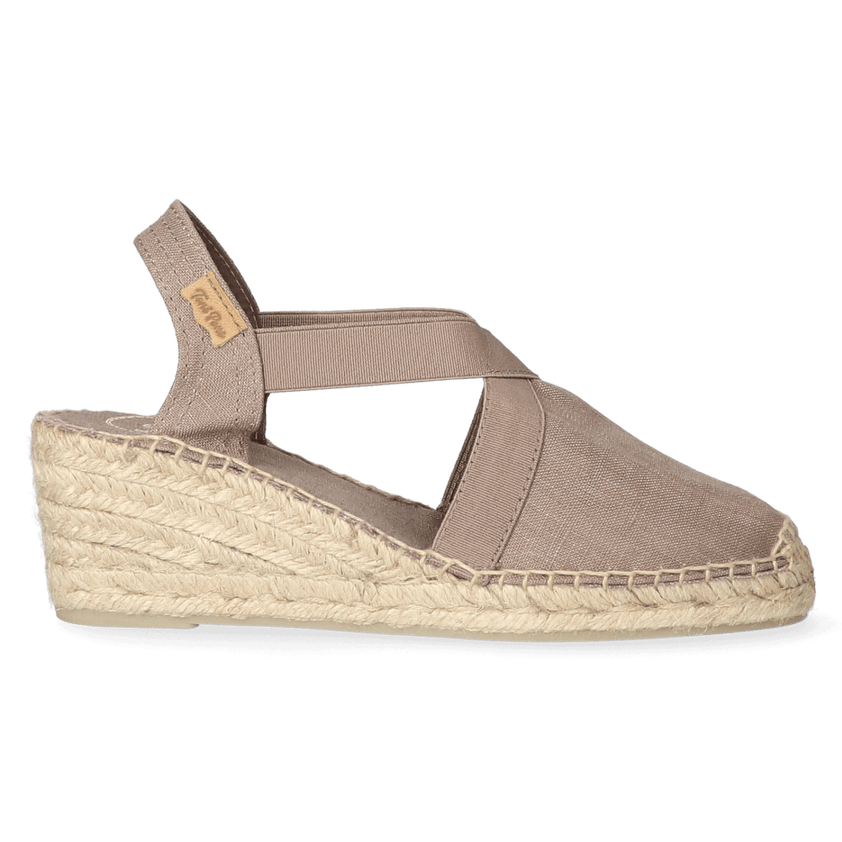 Ter Linnen Dames Espadrilles Taupe