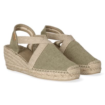 Terra-V Canvas Dames Espadrilles Caqui Vintage