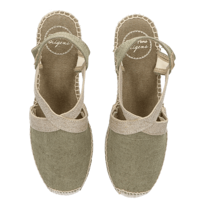 Terra-V Canvas Dames Espadrilles Caqui Vintage