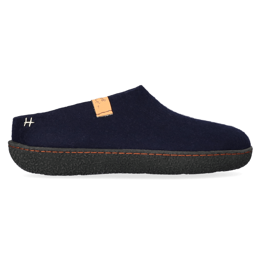 Slipa Wolvilt Instap Pantoffels Navy Blue