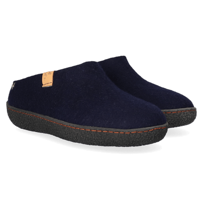 Slipa Wolvilt Instap Pantoffels Navy Blue