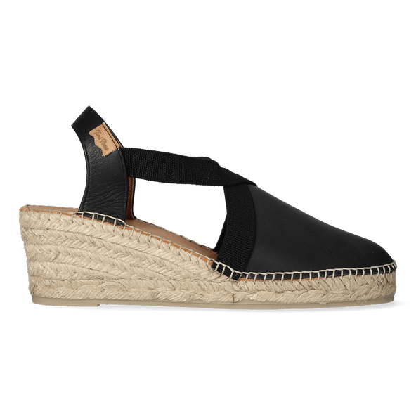 Tossa Leren Dames Espadrilles Negre