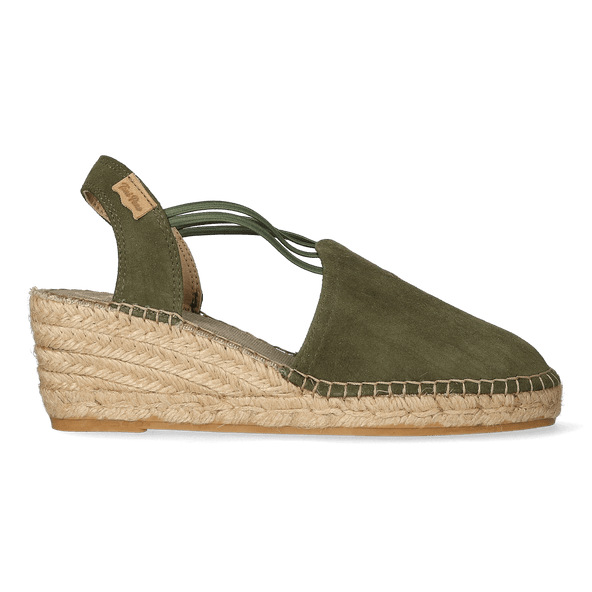 Tremp Suede Dames Espadrilles Caqui